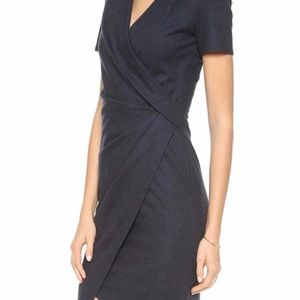 Helmut Lang Sonar Wool Wrap Dress